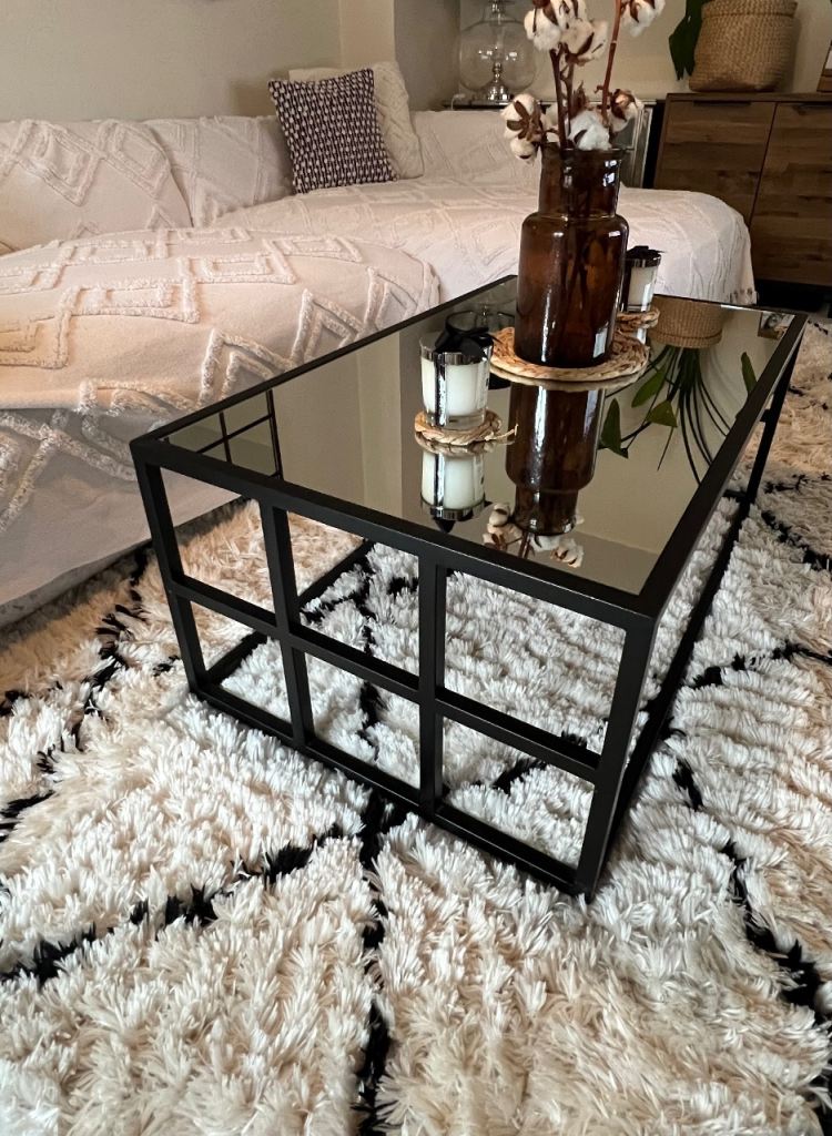 William wood mirrored coffee table 