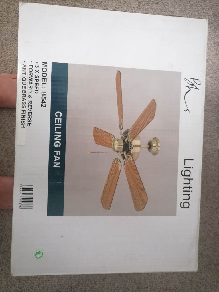                                      BNIB Antique Gold 240volt Ceiling Fan 