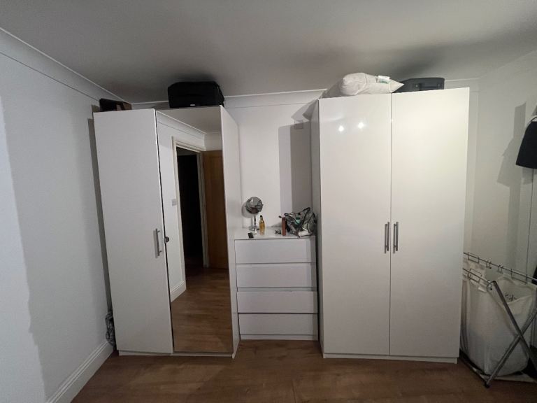 IKEA White gloss PAX wardrobes 