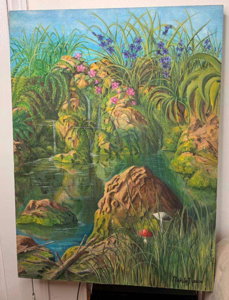 Beautiful Large Painting (Signed) For Sale