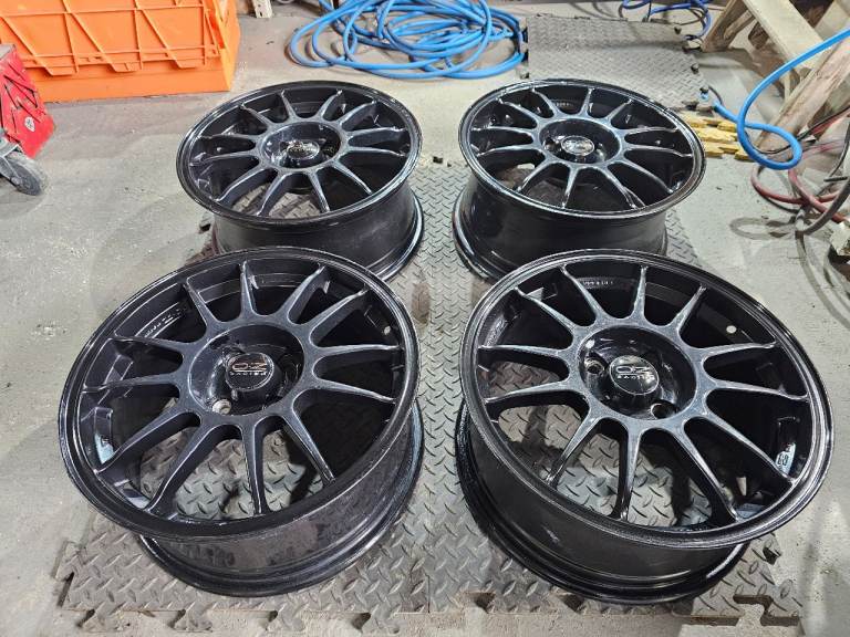 16" 4x100 OZ Racing Superleggera black alloy wheels Mini Corsa Clio Civic 
