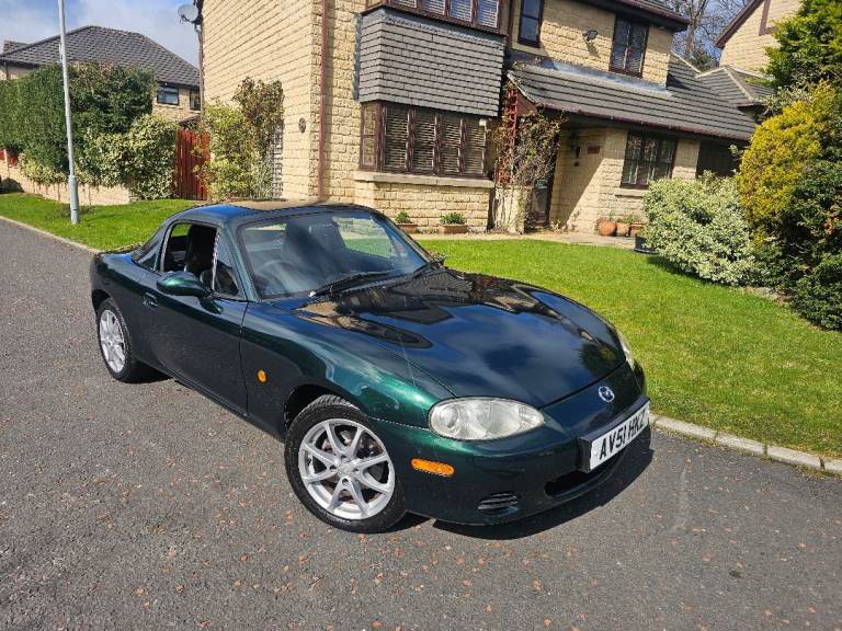 ★MAZDA MX-5 1.8vvt ★88K +FSH! ★HARDTOP+SOFTOP, RARE GREEN MX5 ROADSTER 146BHP STUNNING EXAMPLE!
