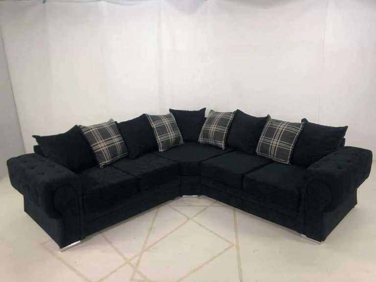 New VERONA Corner Sofa Black Color Brand New ~ Same Day Delivery order Now C O D ~