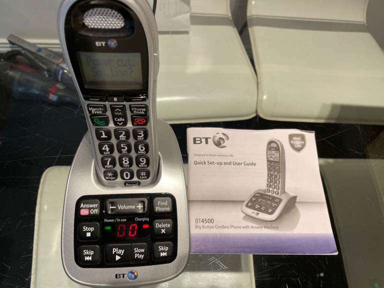 BT BT4500 Big button cordless answer phone with nuisance call blocker