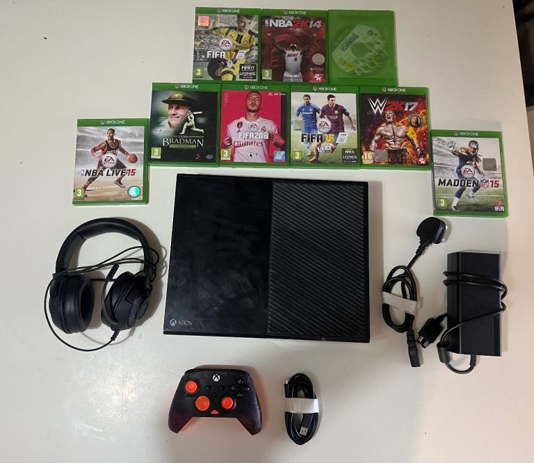 Xbox One Console with Controller, Headset, Power Supply and Games