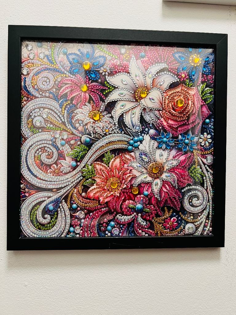 5D DIY Diamond Painting Art Mosaic Craft Handmade with Wood Frame 27.5cm x 27.5cm