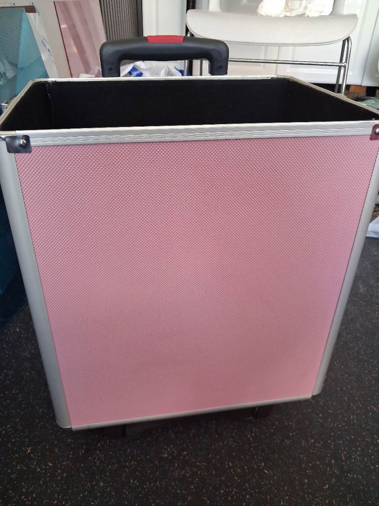 Pink Aluminium Makeup Artist Trolley Case – Good Condition