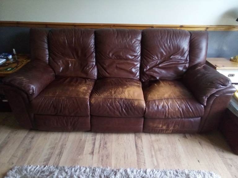 3 Seater Reclining Leather Sofa