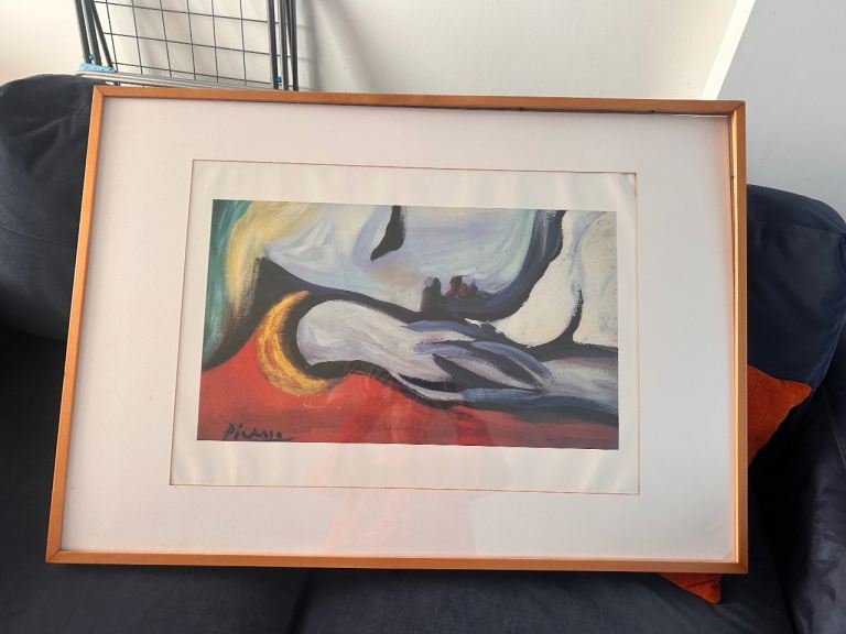 Large Picasso print in frame