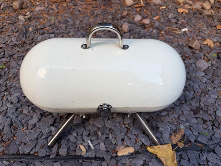 John Lewis Portable Charcoal BBQ – Cream Enamel, Retro Style