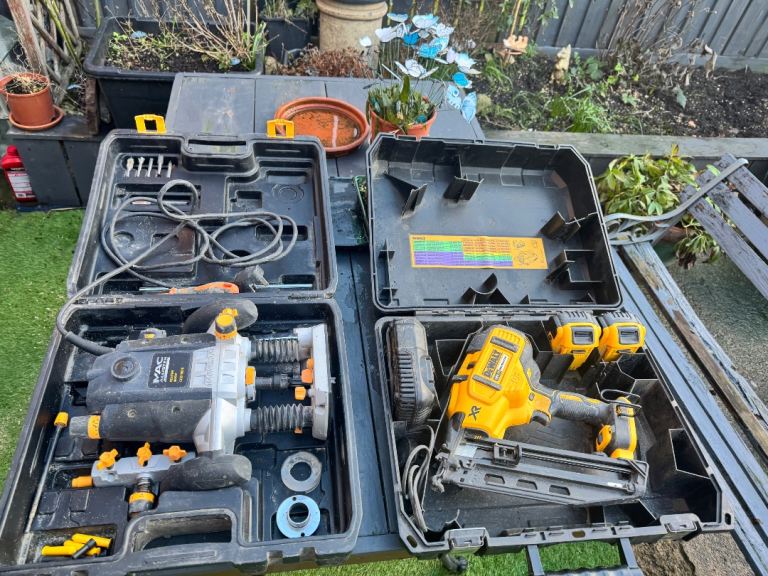 Job lot of tools and ladders 