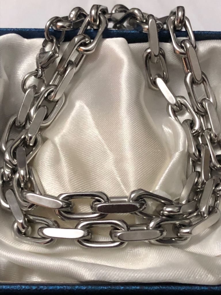Heavy Cable Chain Necklace Size 20 Stainless Steel 55.000 Grams hypoallergenic punk Goth