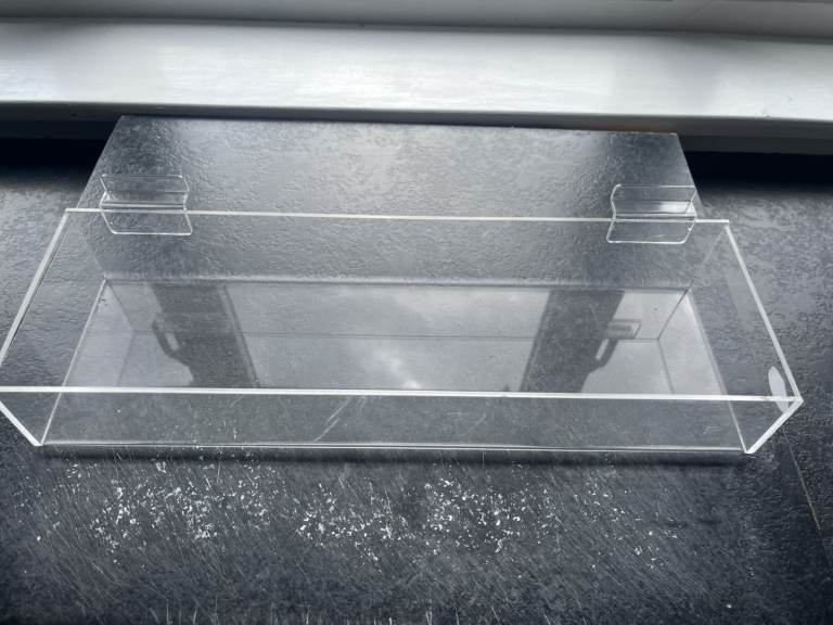 Slatwall Acrylic Plastic Trays/Shelves x 40 Shelves Very Good Condition 