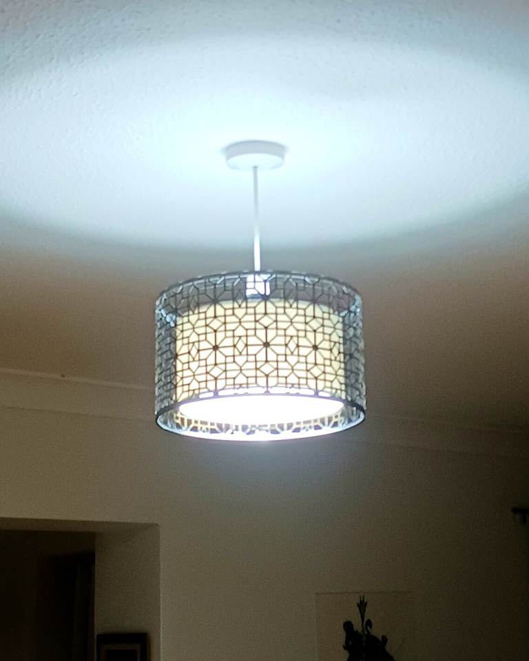 Modern Grey Decorative Ceiling Light Shade – Excellent Condition