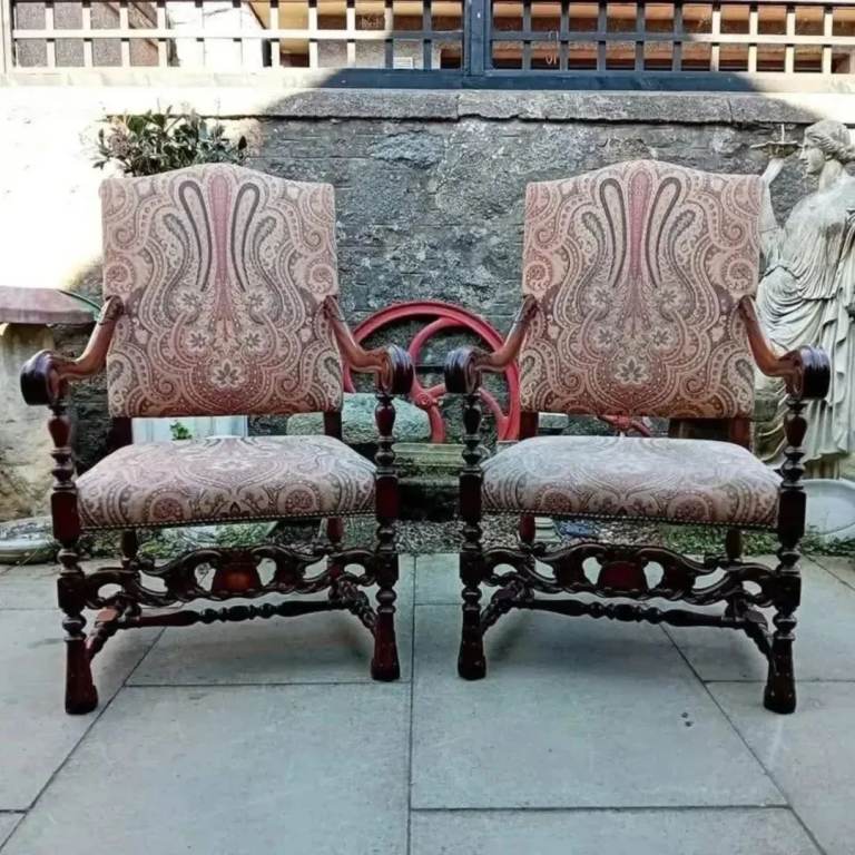 Pair of Victorian Renaissance Revival walnut thrones