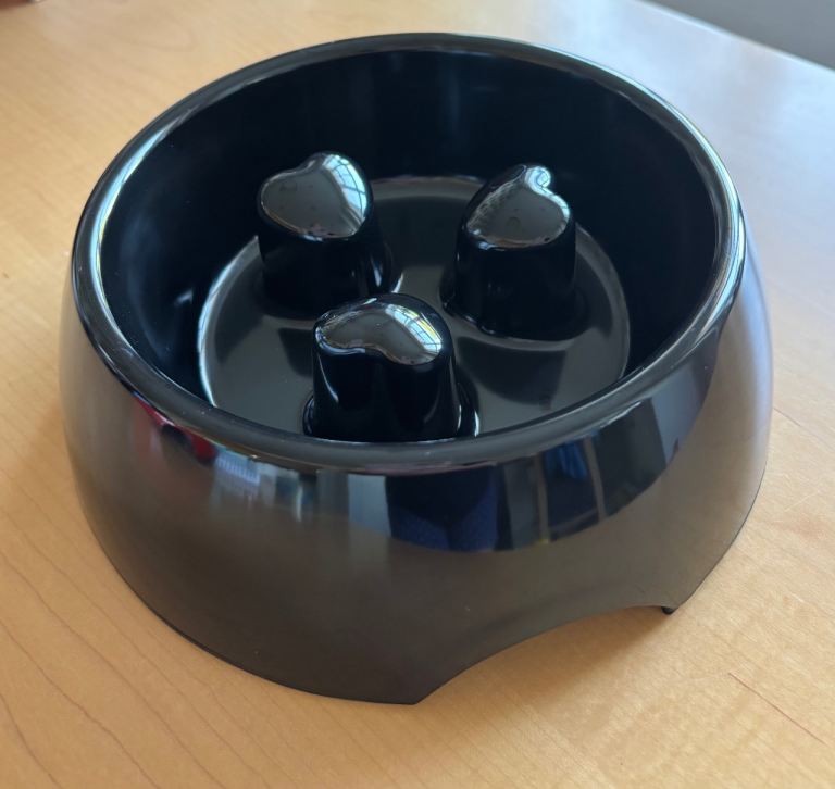 Pets at Home slow feeder anti gulp dog bowl - large black