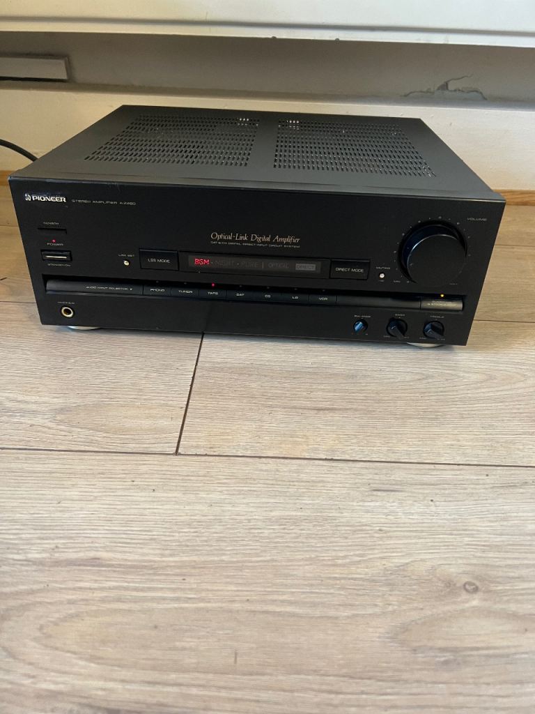 PIONEER AZ-460 Amp Optical Line/Power Cable/Good Working 