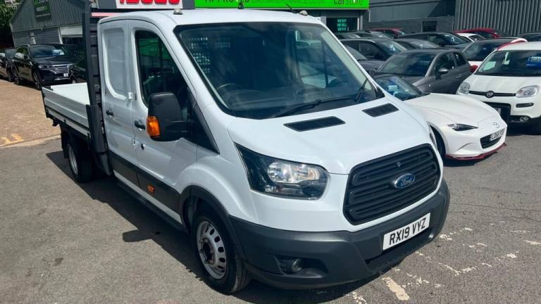 2019 Ford Transit White 2.0 350 EcoBlue Double cab Dropside, 55,140 miles, Euro 6, 6-Speed ma Dro...