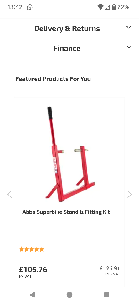 ABBA pro superbike stand