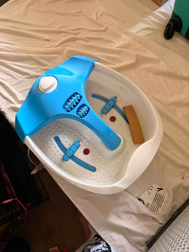 Blue and White Foot Spa Massager - Good Condition