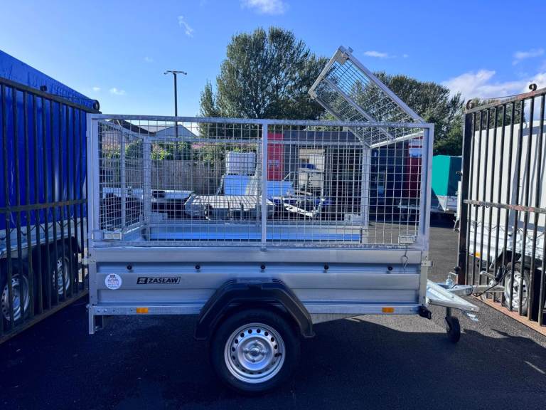 Brand new Zaslaw 205SU 7ft x 4ft single axle tipping trailer with 80cm mesh