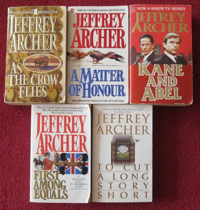 Jeffrey Archer Books – 5 Titles, Good Condition, smoke and pet free home