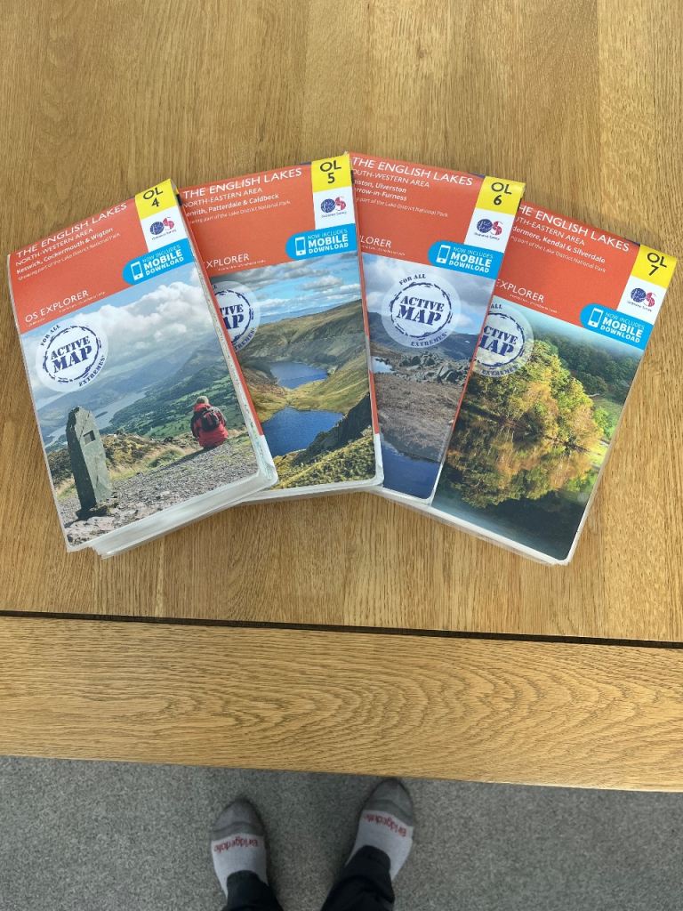OS Explorer Maps - English Lakes OL4, OL5, OL6, OL7 - Good Condition