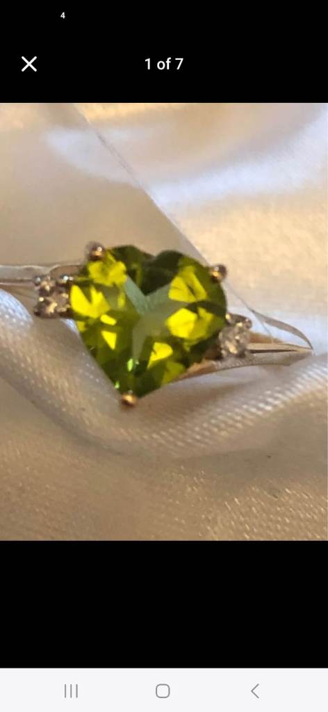 9ct Gold Ring Size P Hebie Peridot love Heart bypass brand new