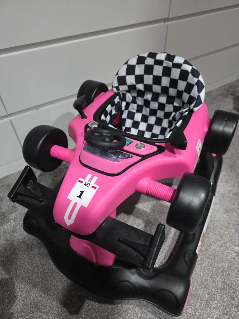 4-in-1 Baby Walker Foldable Activity Push Walker with Adjustable Height and Speed.