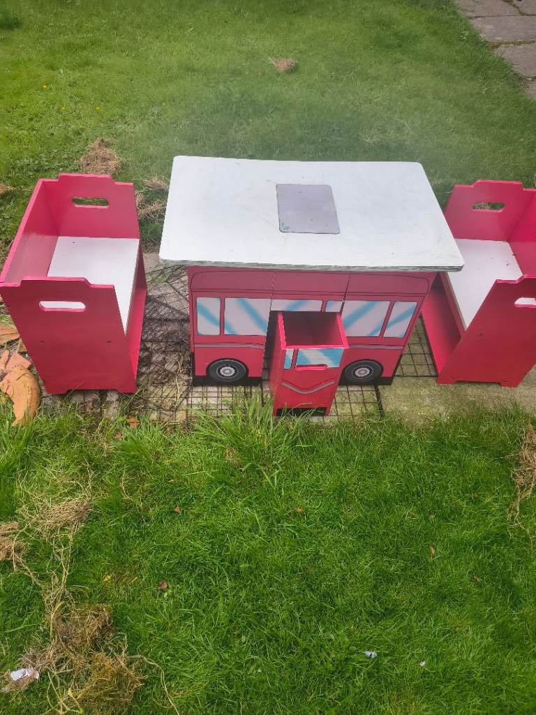 Kids Wooden Bus Play Table with Seats (REDUCED)