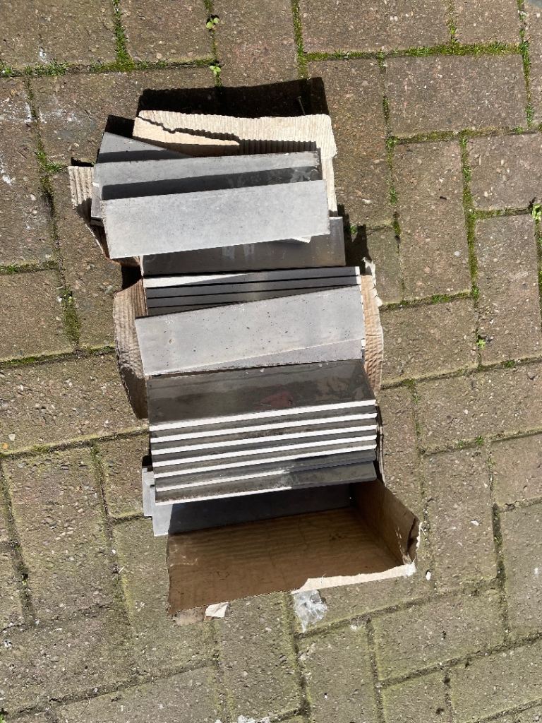 Tiles grey oblong 