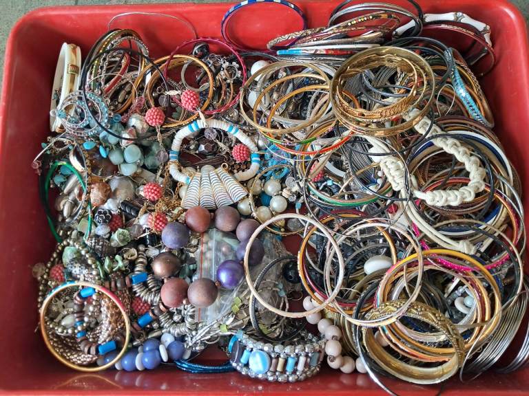 Large Jewellery Job Lot - Mixed Bracelets, Necklaces, beads and earrings rings