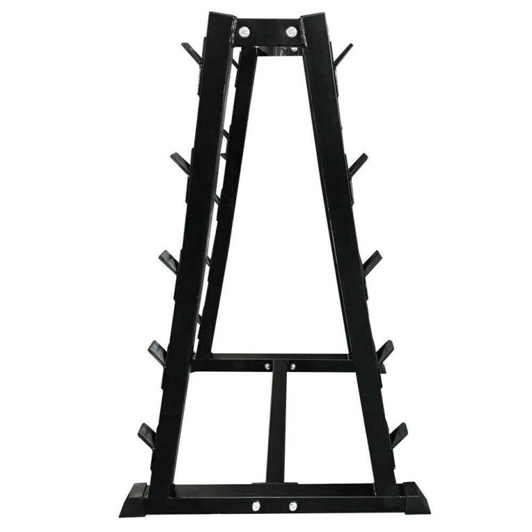 FXR Sports Commercial Round Rubber Straight 10 Pair Barbell Storage Rack