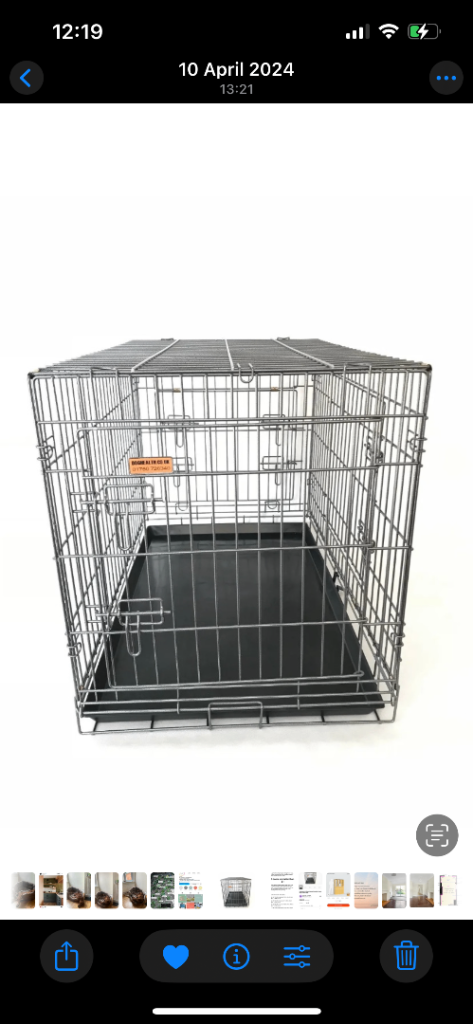 XL heavy duty dog crate + bed and bumper 