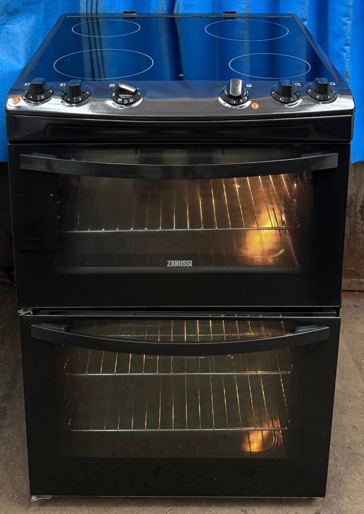 Zanussi ZCV66030BA 60cm Double Oven Electric Ceramic Cooker - Black