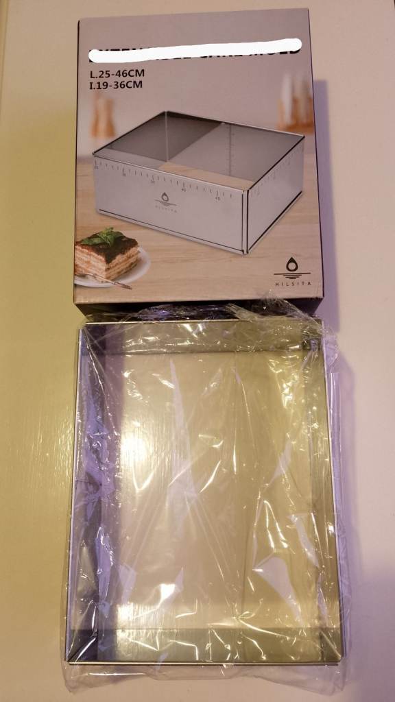 NEW Adjustable Rectangular Cake Frame, Stainless Steel, Dessert Mould Cake Ring 10Hx 25-46 x19-36cm