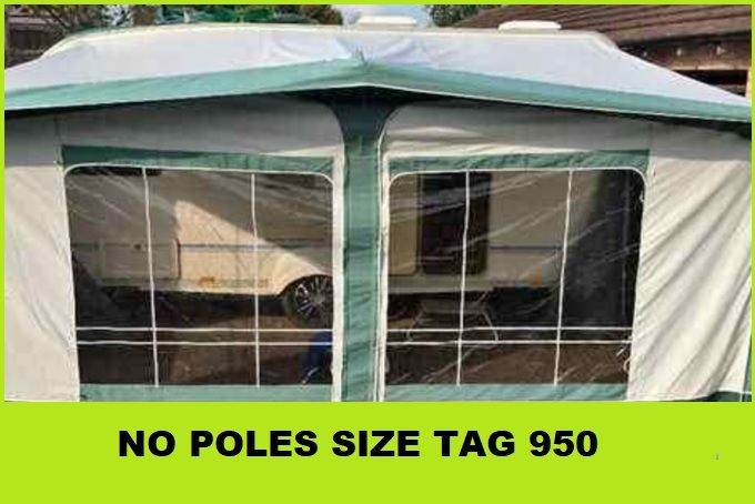 Caravan Awning Canvas And Doors Only - Tag Size 950 NO POLES