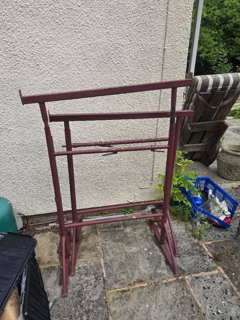 Builders work trestles