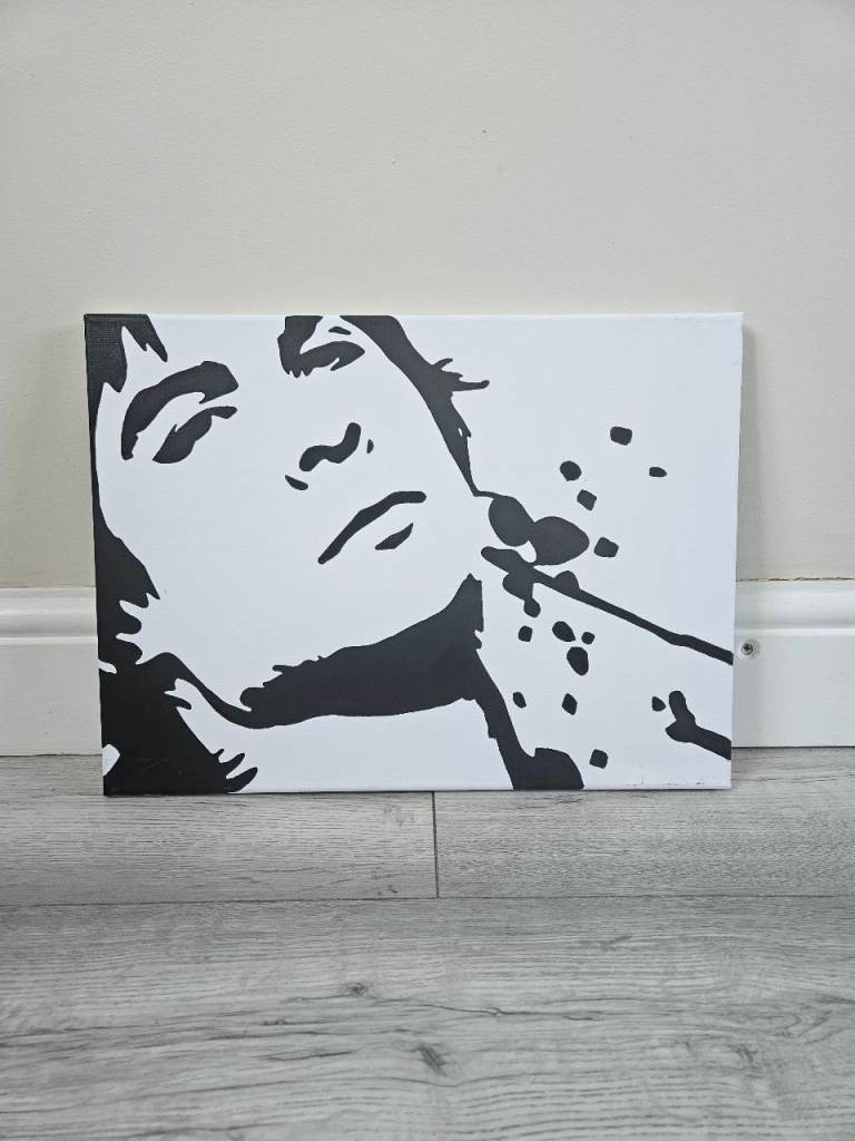 Vampire Diaries Damon Salvatore framed canvas 40x30 cm - ready to hang