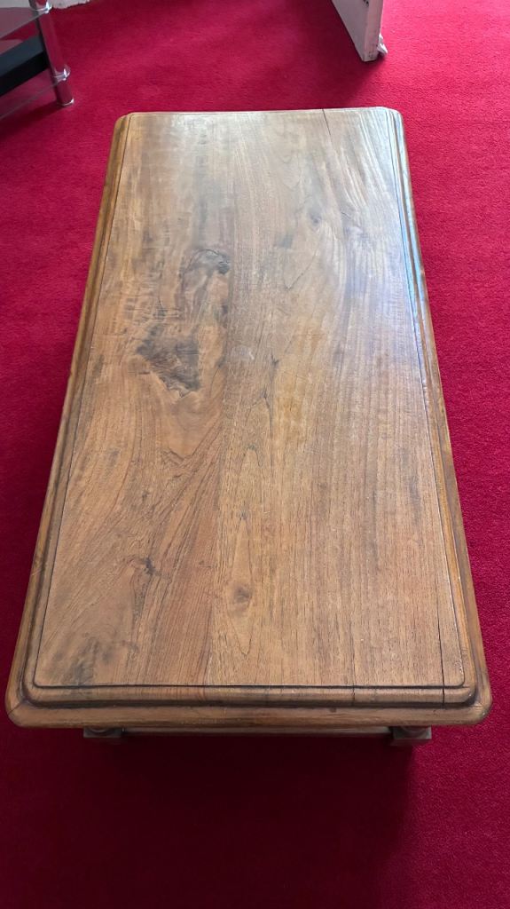 Solid Wood Coffee Table with Drawer and Shelf
