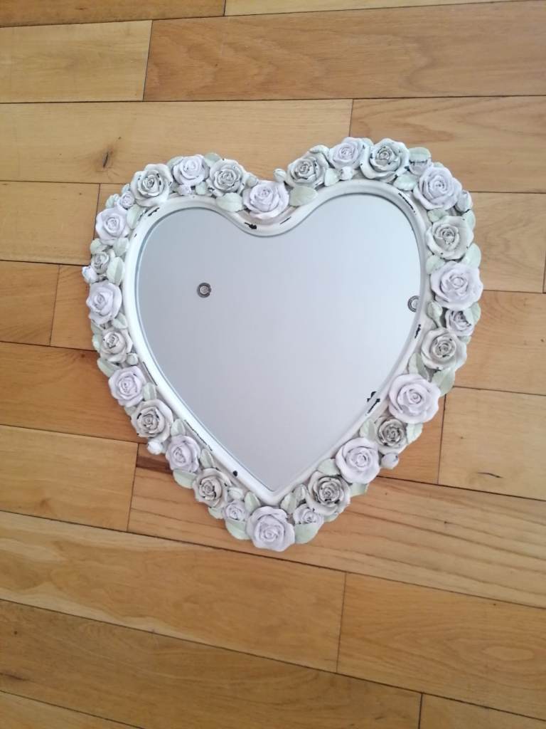 Heart shaped floral mirror