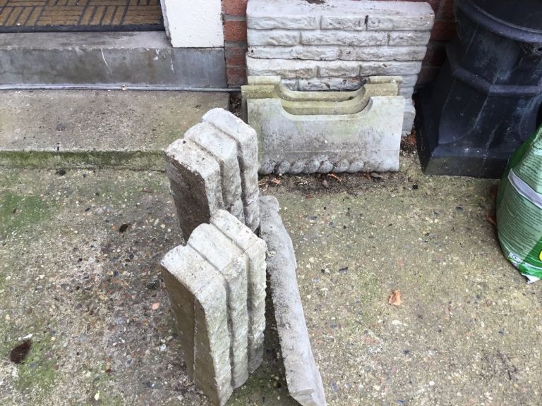 Stone edging and stone wall 