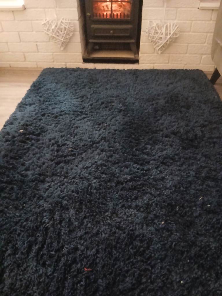 Next navy shaggy rug