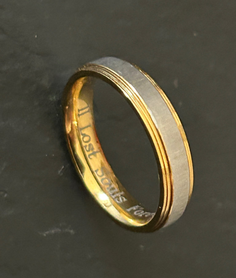 Wedding Anniversary Commitment Promise Ring 18K Yellow Gold Filled Titanium Ring 4mm Wide Size N