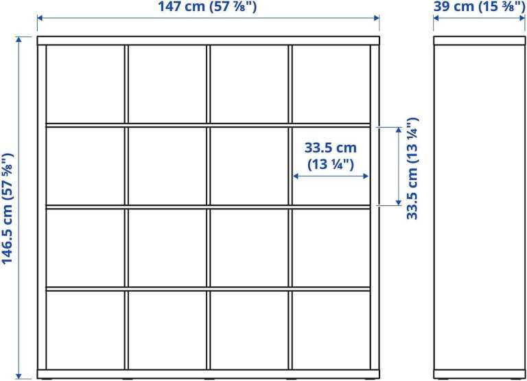 Ikea  Red Kallax 16 Cube Unit -Disassembled