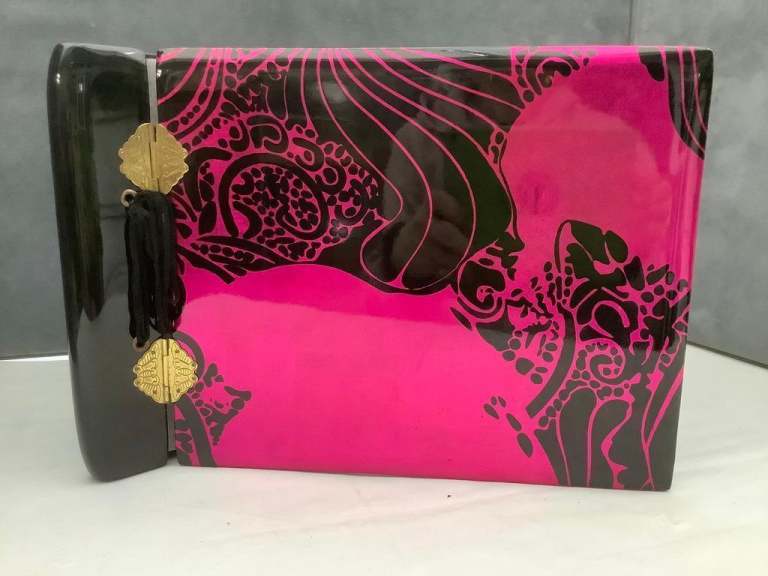 Pink and Black Japanese Lacquered Julien Macdonald Photograph Album