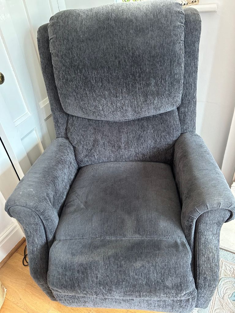 Grey Fabric Recliner Armchair – Good Condition