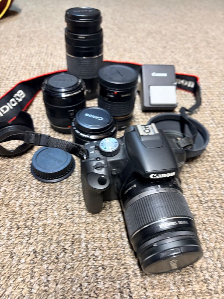 Canon eos t1i rebel camera kit + loads of extras