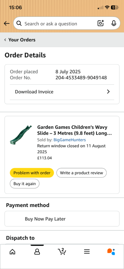 Kids large green slide for sale 