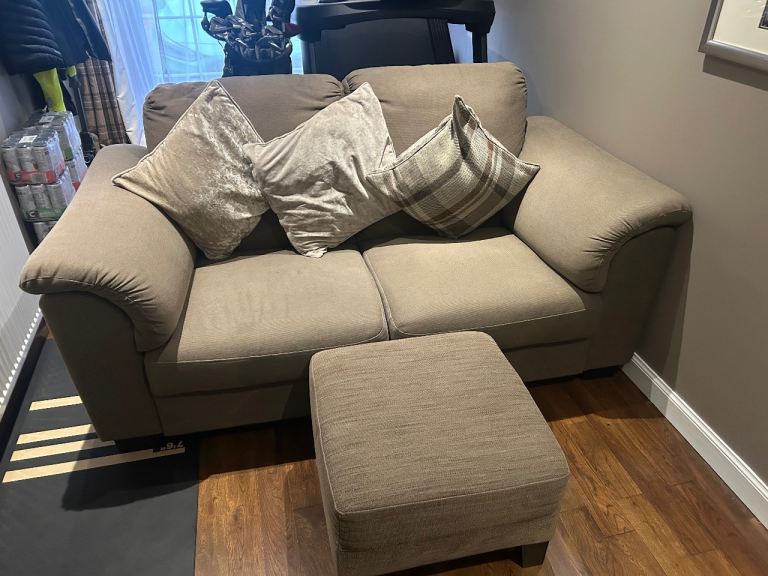 IKEA two seater sofa and footstool 